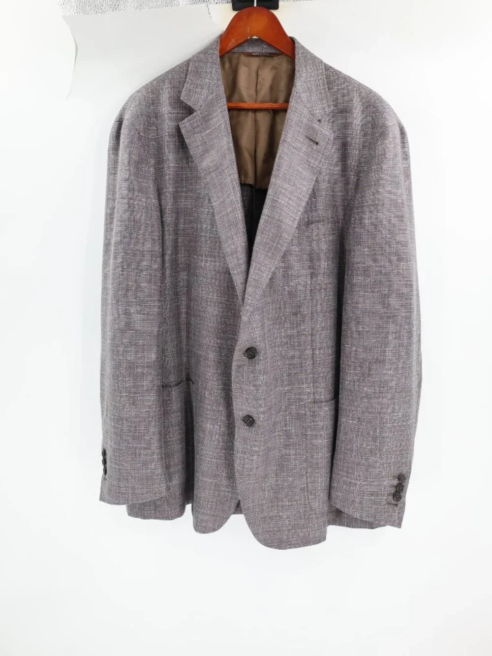 Canali Kei Sport coat mens 52R Slim Wool Silk Linen Unstructured gray with blue